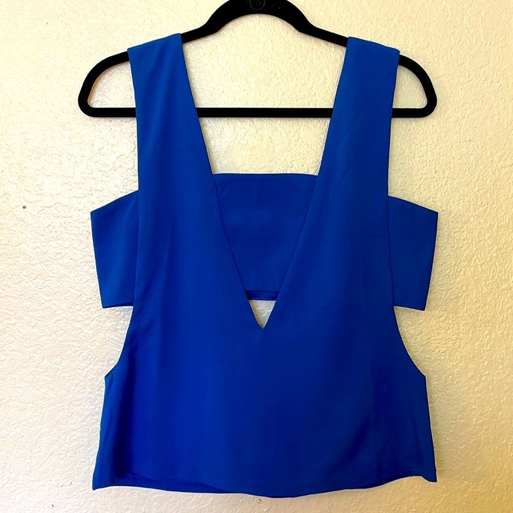Tobi royal blue cutout sleeveless top